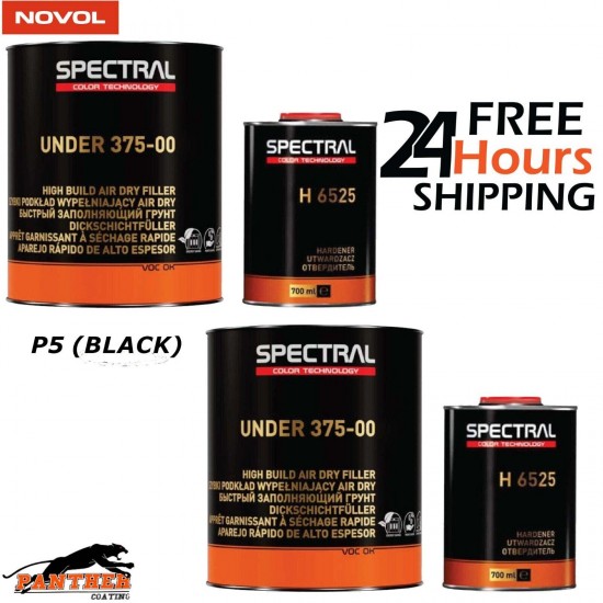 2 x SPECTRAL UNDER 375-00 P5 BLACK 3.5LT KIT - AIR DRY HIGH BUILD PRIMER