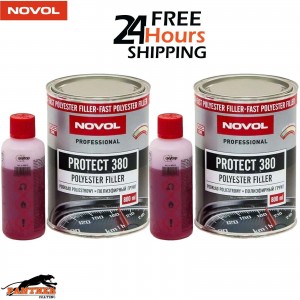 2X NOVOL PROTECT 380 POLYESTER SPRAY FILLER PRIMER KIT WITH 0.8L HARDENER