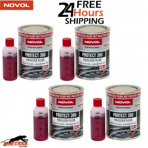 4X NOVOL PROTECT 380 POLYESTER SPRAY FILLER PRIMER KIT WITH 0.8L HARDENER