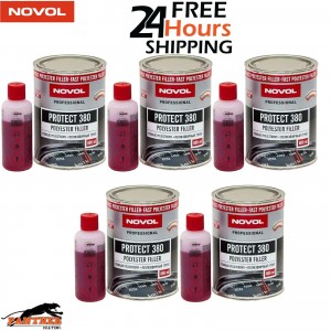 5X NOVOL PROTECT 380 POLYESTER SPRAY FILLER PRIMER KIT WITH 0.8L HARDENER