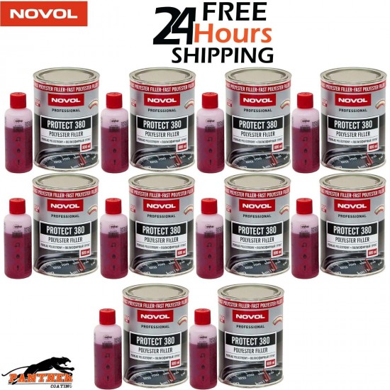 10X NOVOL PROTECT 380 POLYESTER SPRAY FILLER PRIMER KIT WITH 0.8L HARDENER