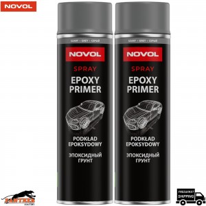 2x NOVOL Epoxy Primer 91141 Grey 500ml Spray Aerosol for Car Bodywork