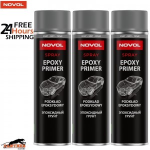 3x NOVOL 91141 Grey Epoxy Primer Aerosol 500ml – Automotive Rust Protection