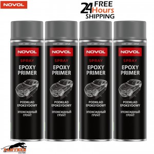 4x NOVOL 91141 Epoxy Primer Spray 500ml – High Adhesion Grey Coating