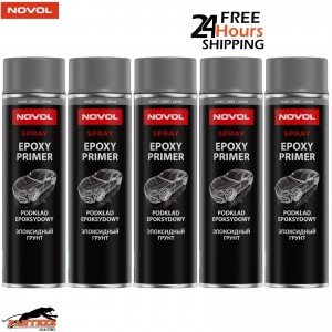 5x NOVOL Grey Epoxy Primer Aerosol 500ml 91141 – Car Paint Refinish Primer