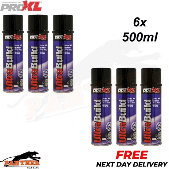 6X PROXL Pro Ultra Build High Build Primer Aerosol 500ml Grey NEXT DAY DELIVERY