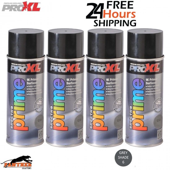 4 X PROXL SPECTRO PRIME AEROSOL 400ML - GREY SHADE 6 - PRO XL SPOT ETCH