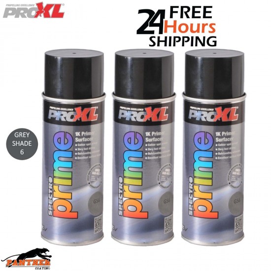 3 X PROXL SPECTRO PRIME AEROSOL 400ML - GREY SHADE 6 - PRO XL SPOT ETCH