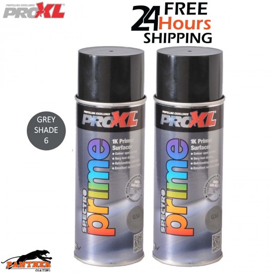 2 X PROXL SPECTRO PRIME AEROSOL 400ML - GREY SHADE 6 - PRO XL SPOT ETCH
