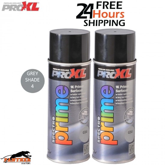 2 X PROXL SPECTRO PRIME AEROSOL 400ML - GREY SHADE 4 - PRO XL SPOT ETCH