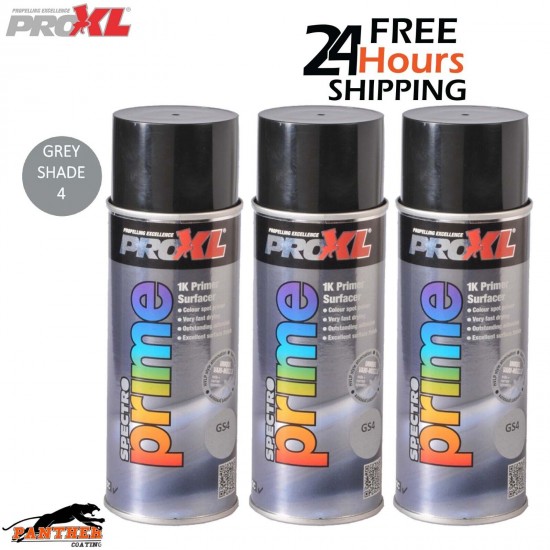 3 X PROXL SPECTRO PRIME AEROSOL 400ML - GREY SHADE 4 - PRO XL SPOT ETCH