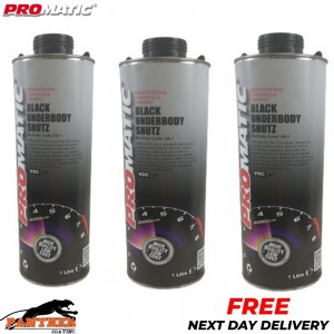 3 X PROMATIC SCHUTZ UNDER SEAL UNDERBODY RUST PROTECTION PROTECTOR Black 1LTR