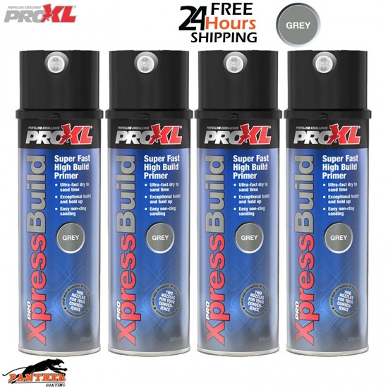 4X ProXL XpressBuild Primer Grey – 500ml High Build Automotive Spray
