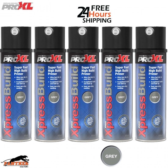 5X ProXL XpressBuild Primer Grey – 500ml High Build Automotive Spray