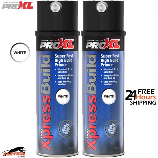2X ProXL XpressBuild White Primer – 500ml High Build Automotive Aerosol