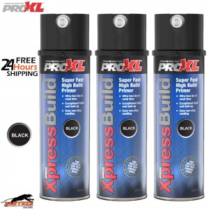 3x ProXL XpressBuild 500ml Black High Build Primer – Professional Aerosol
