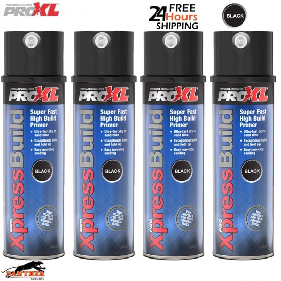 4x ProXL XpressBuild 500ml Black High Build Primer – Professional Aerosol