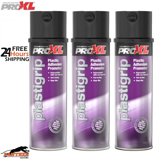 3xProXL PlastiGrip 500ml Plastic Adhesion Promoter Spray Primer – Fast‑Dry Clear