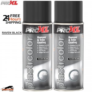 2X ProXL Plasticolor Raven Black 400ml Automotive Plastic Trim & Bumper Coating