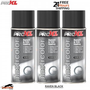 3X ProXL Plastic Trim Restorer Paint Raven Black 400ml – 1K Car Bumper Spray