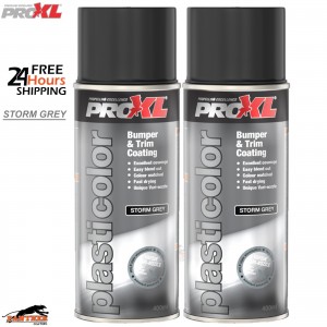 2x ProXL 1K Plastic Paint Storm Grey 400ml – Bumper & Trim Coating Aerosol
