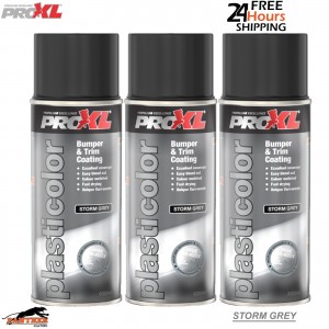 3x ProXL 1K Plastic Paint Storm Grey 400ml – Bumper & Trim Coating Aerosol