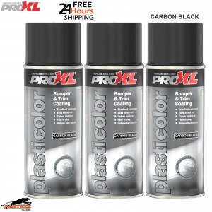 3x ProXL 1K Plastic Paint Carbon Black 400ml – Bumper & Trim Spray Coating