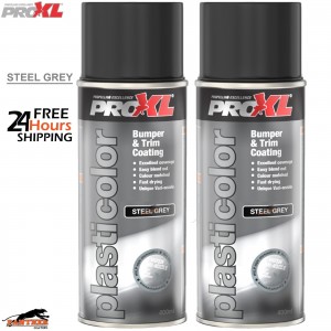 2x ProXL Plastic Coating 1K Steel Grey 400ml – Bumper & Trim Spray Paint