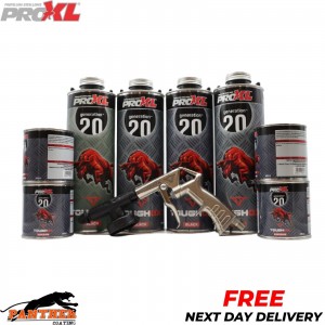 Proxl Black 4 Bottle Kit Tough Truck Bed Liner Coating + Schutz Spray Gun