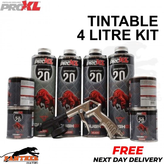 ToughOX TINTABLE 4 Bottle Kit Tough Truck Bed Liner Coating + Schutz Spray Gun