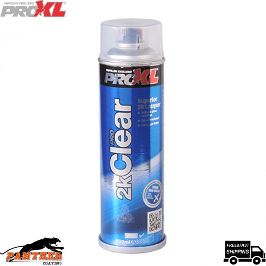 PROXL 2K CLEAR GLOSS LACQUER PETROL RESISTANT AEROSOL SPRAY PAINT 500ml PROXL