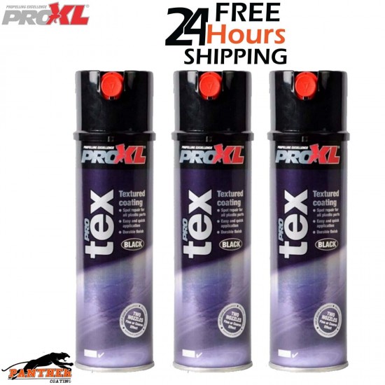 3x PROXL PROTEX TEXTURE COATING BLACK AEROSOL 500ML - BUMPER PLASTIC TRIM