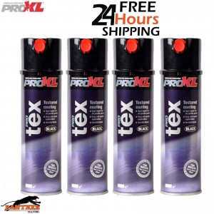 4x PROXL PROTEX TEXTURE COATING BLACK AEROSOL 500ML - BUMPER PLASTIC TRIM