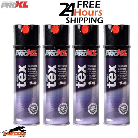 4x PROXL PROTEX TEXTURE COATING BLACK AEROSOL 500ML - BUMPER PLASTIC TRIM