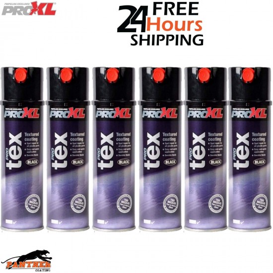 6x PROXL PROTEX TEXTURE COATING BLACK AEROSOL 500ML - BUMPER PLASTIC TRIM