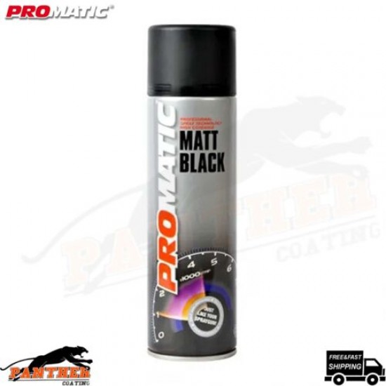 1X PROMATIC MATT BLACK AEROSOL LACQUER MB500 500ML