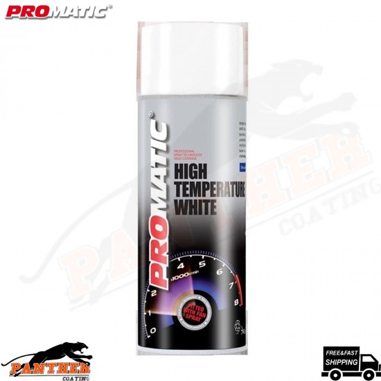 PROMATIC HIGH TEMPERATURE WHITE SPRAY PAINT AEROSOL FAST DRYING - 400ML
