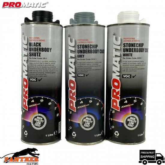 PROMATIC STONECHIP UNDERBODY COATING 1KG, BLACK, GREY, WHITE AVAILABLE