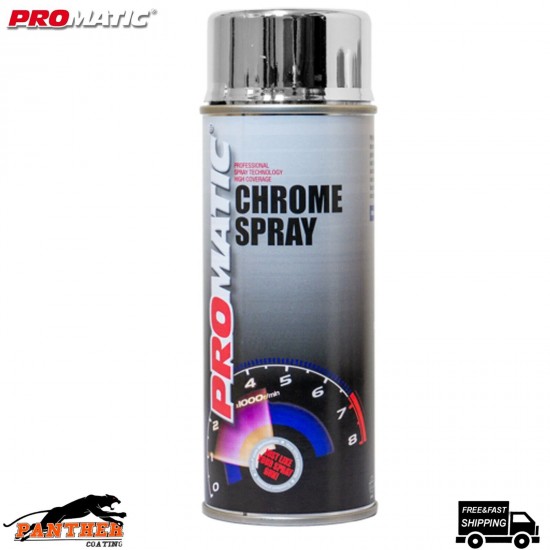 1 x Promatic Chrome Spray Paint Aerosol 400ml - Free Delivery