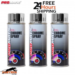 3 x Promatic Chrome Spray Paint Aerosol 400ml - Free Delivery