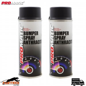 2 x Promatic Anthracite Bumper Spray Paint Aerosol 400ml Fast Drying