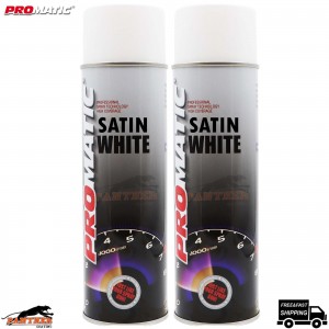 2x Promatic Satin White 500ml Aerosol – Quick-Dry, Scratch-Resistant Coating
