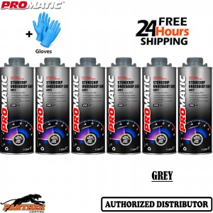 6X Promatic Grey Stonechip 1L Car Underbody Anti Corrosion Coating + Gloves
