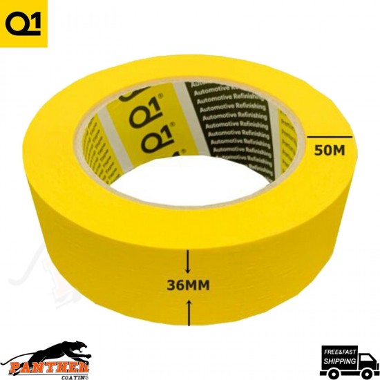 Q1 MASKING TAPE PREMIUM AUTOMOTIVE 110c Pack of 1.5" Inch 36mm x 50m 6 Rolls