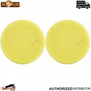 2x Roar 610CF Hard Flat Foam Pad 6” Yellow – Hook & Loop Polishing Head