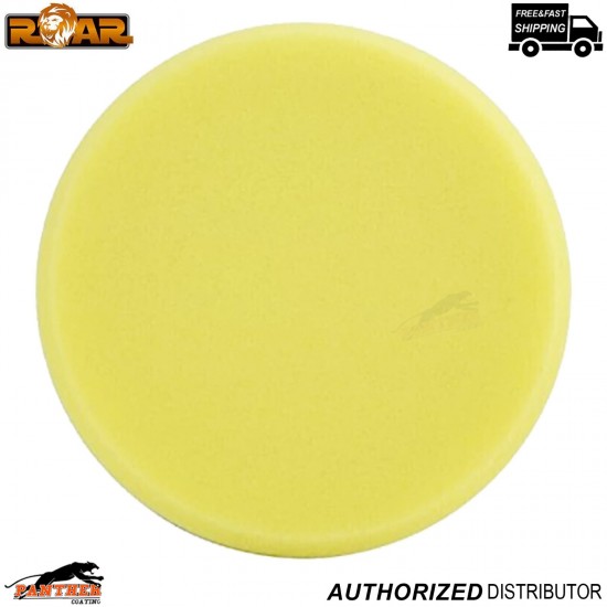 Roar 610CF Hard Flat Foam Pad 6” Yellow – Hook & Loop Polishing Head