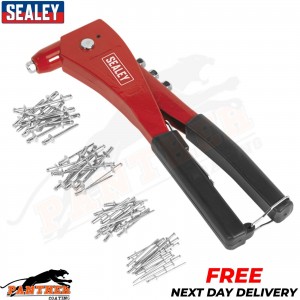 Sealey AK99 Heavy Duty Hand Pop Rivet Riveter Gun Plus 2.4mm,3mm,4mm,5mm Rivets
