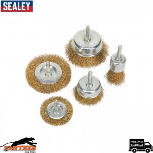 Sealey BWBS05 Brassed Wire Power Tool Brush/Brushing/Cleaning Set-5pc