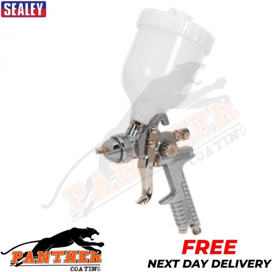 Sealey S641 Gravity Feed Spray Gun 1.4mm Tip - 600ml Paint Pot Fully Adjustable