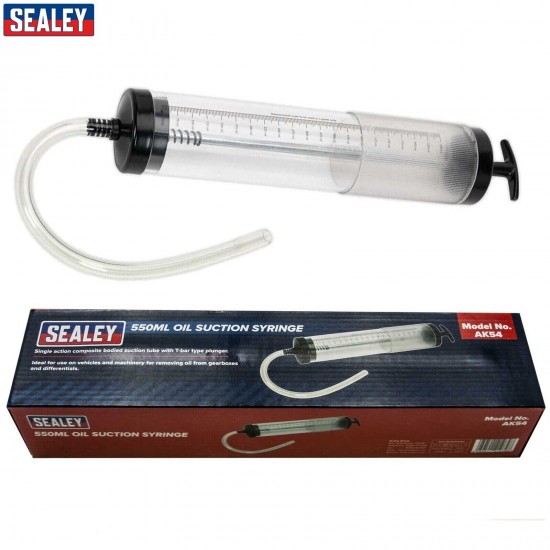 Sealey AK54 Oil Suction Vacuum Transfer Syringe Gun Pump 550ml Extractor Gearbox